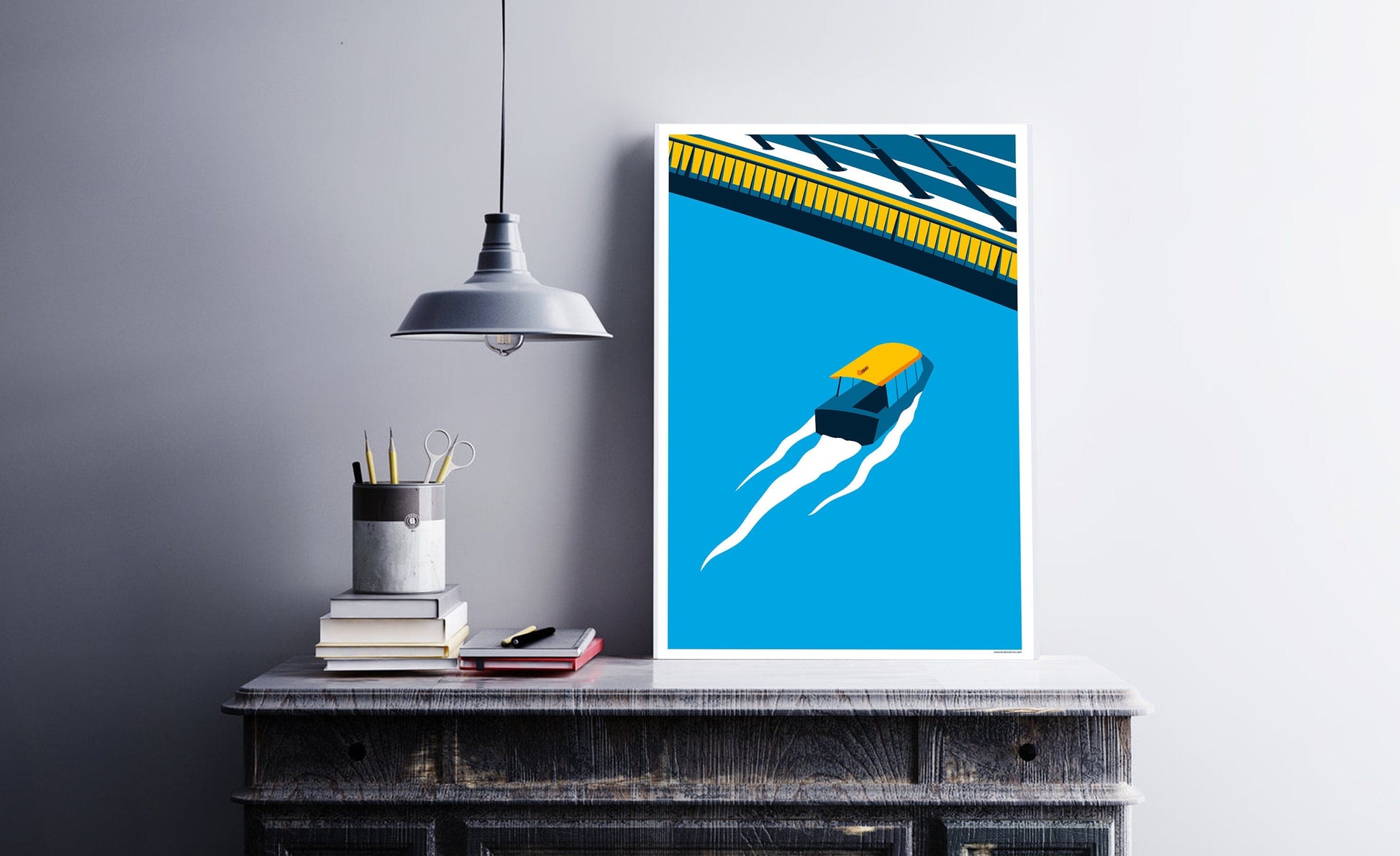 Poster Rotterdam | Watertaxi | Artprint Skyline | De Maas