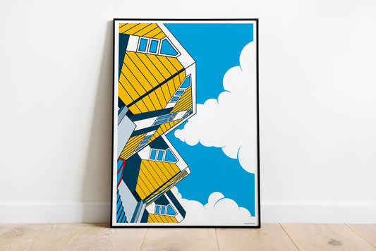 Poster Rotterdam | Kubuswoningen | Artprint Skyline | Architectuur