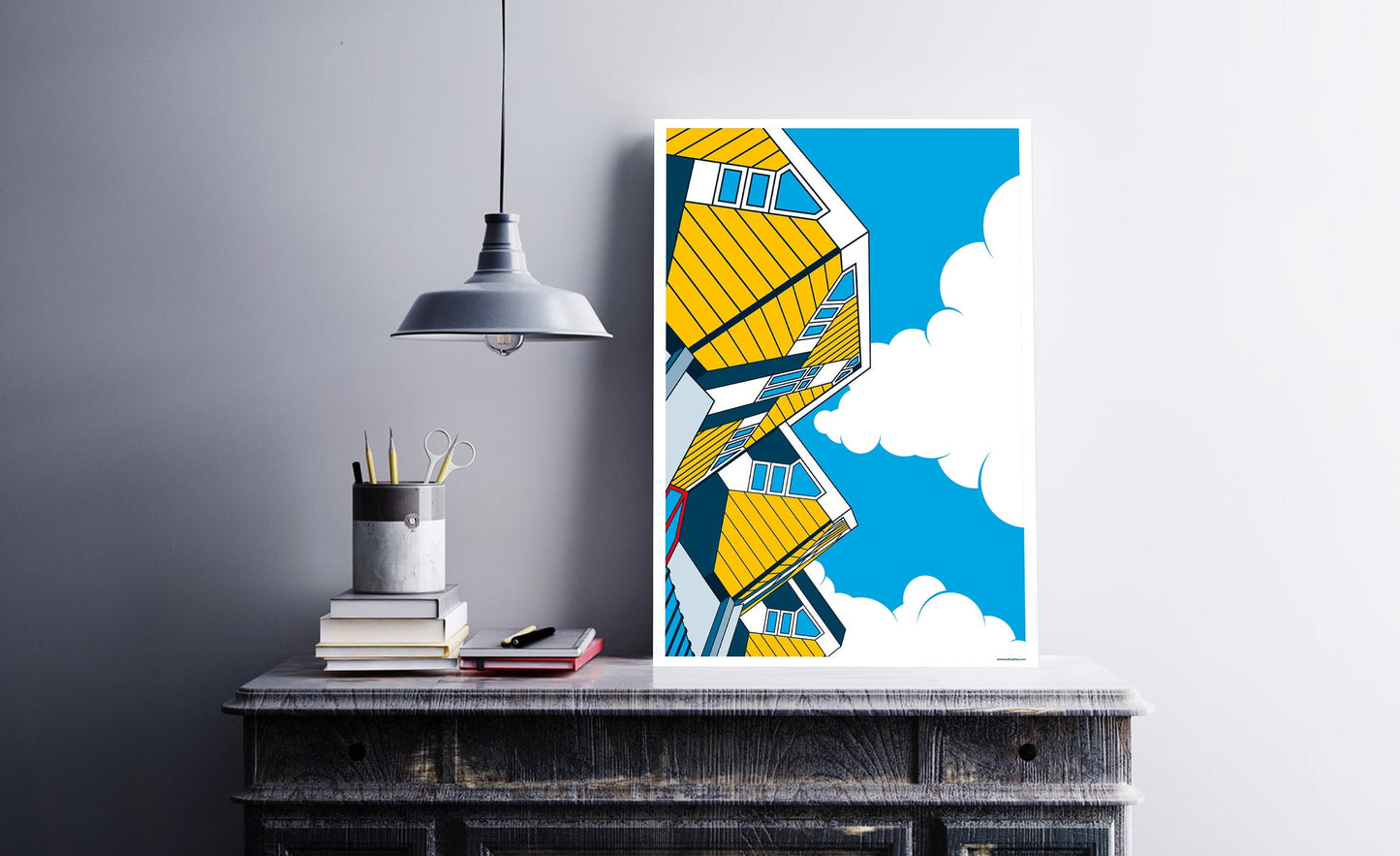 Poster Rotterdam | Kubuswoningen | Artprint Skyline | Architectuur