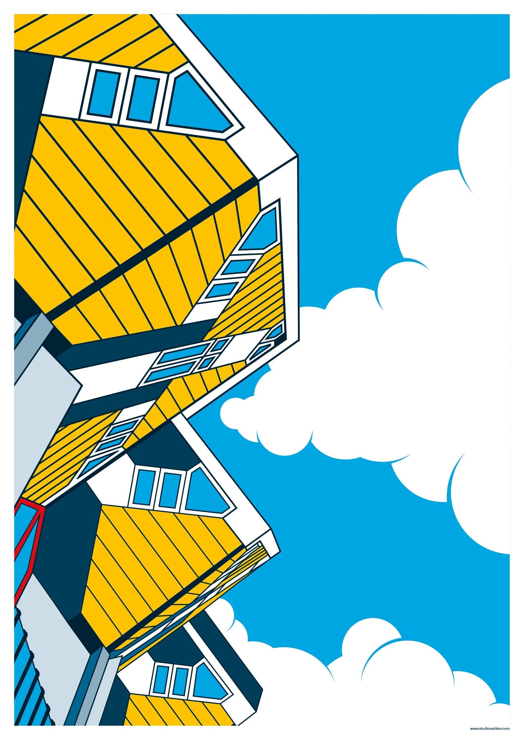 Poster Rotterdam | Kubuswoningen | Artprint Skyline | Architectuur