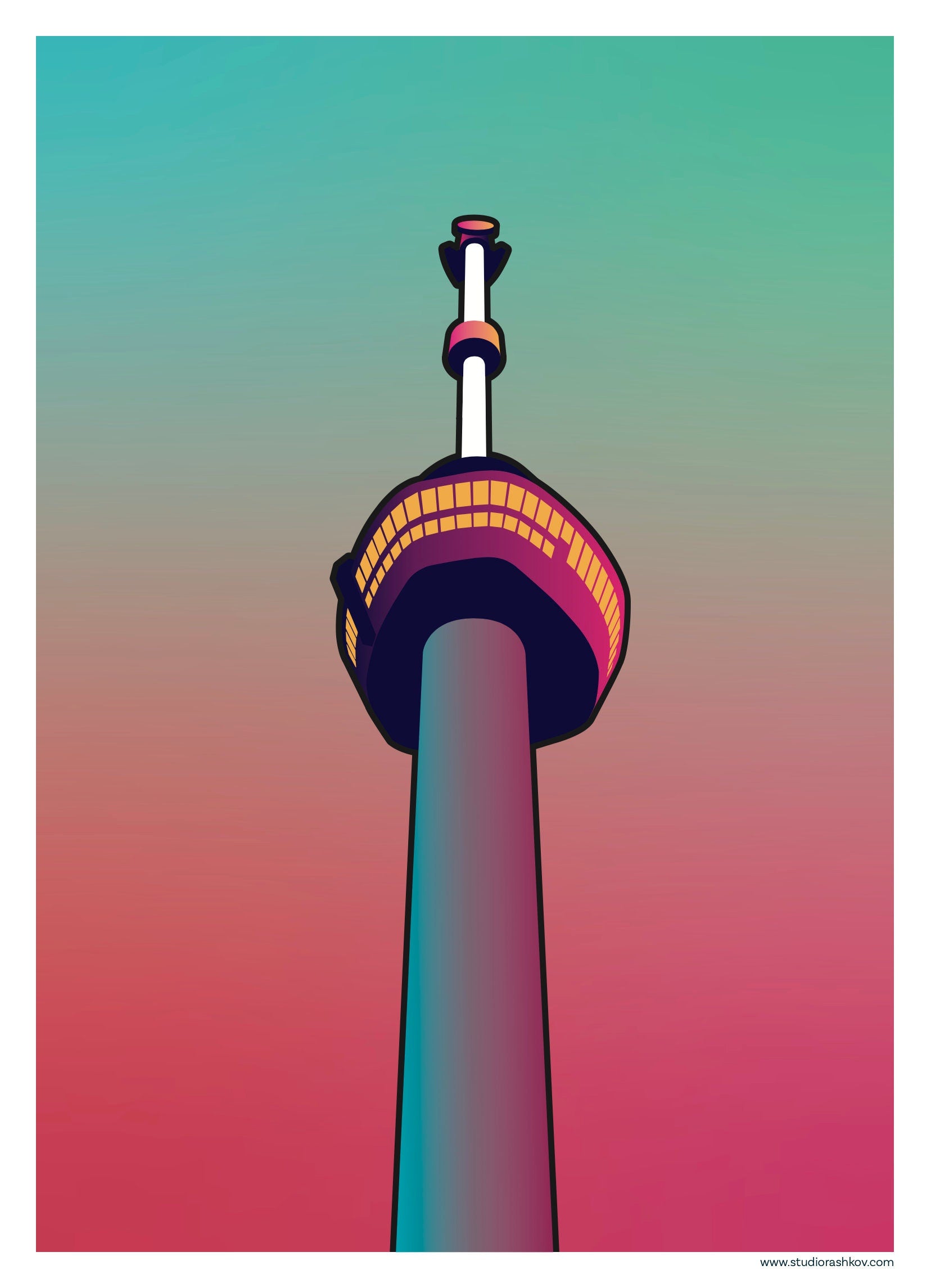 Set artprints 'Radiant Gradient | De Erasmusbrug | De Rotterdam | De Euromast'