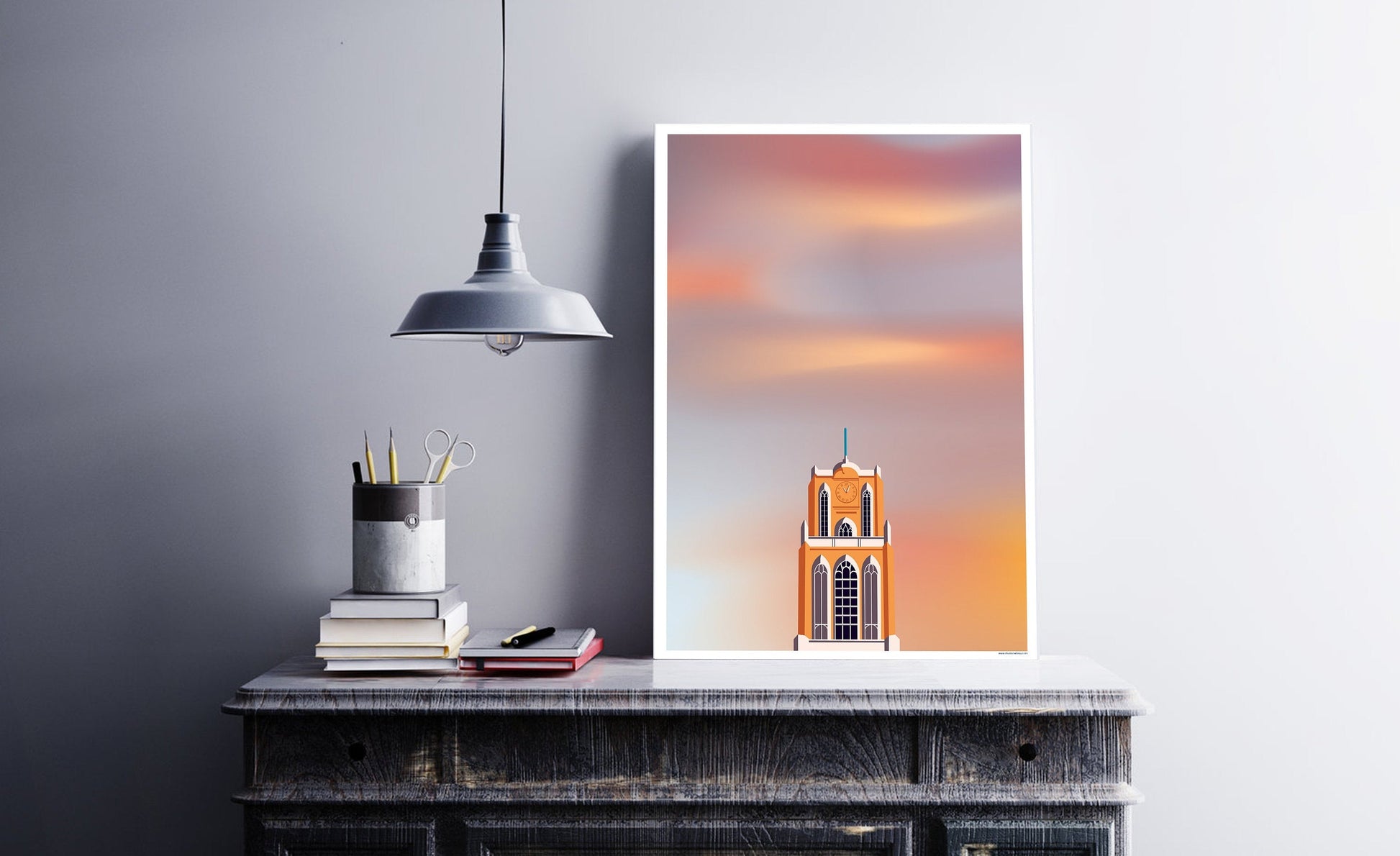 Poster Rotterdam | Laurenskerk | Artprint skyline | oud Rotterdam