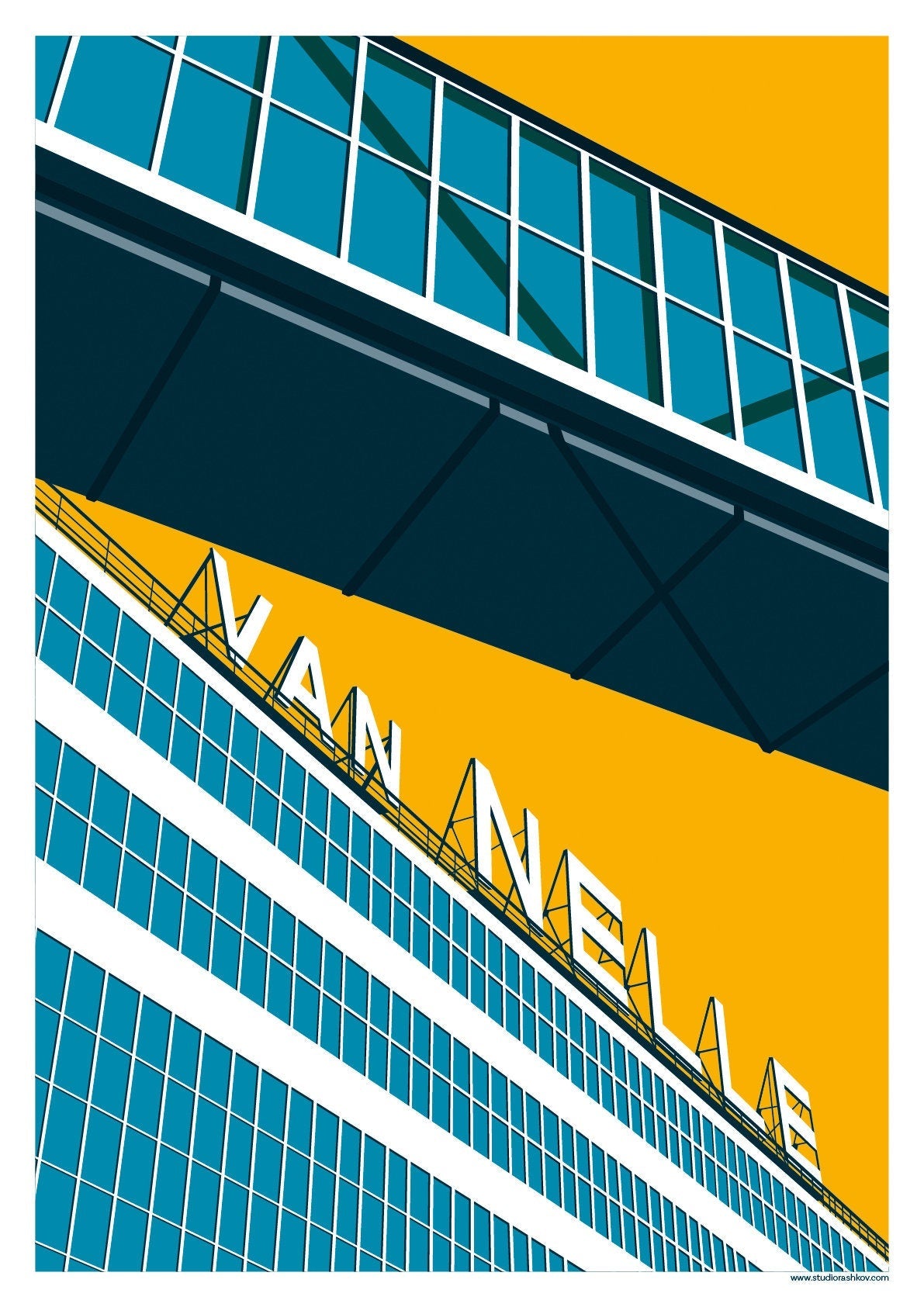 Poster Rotterdam | Van Nelle Fabriek | Artprint skyline